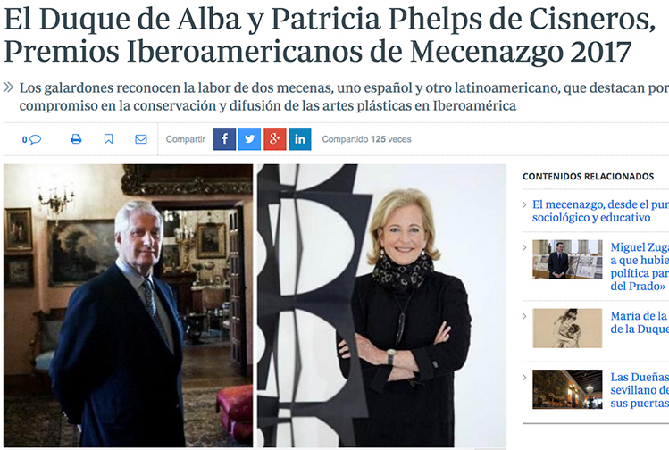 ABC. THE DUKE OF ALBA AND PATRICIA PHELPS DE CISNEROS, 2017 IBERO-AMERICAN PATRONAGE AWARDS