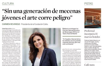 Expansión Cultura. Entrevista a Carmen Reviriego. Sin una generación de mecenas jóvenes el arte corre peligro.